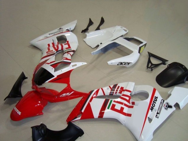 Preisgünstige Yamaha YZF R6 Motorrad Verkleidung 1998-2002 - Weiss Rot Fiat Motul Michelin