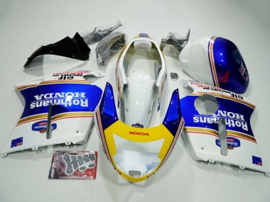 Preisgünstige Honda CBR1100XX Blackbird Motorrad Verkleidung 1996-2007 - Weiss Blau Gelb Rothmans