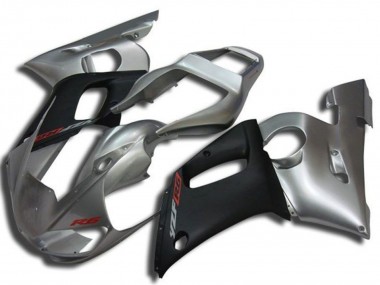 Preisgünstige Yamaha YZF R6 Motorrad Verkleidung 1998-2002 - Silber Matt Schwarz Rot Aufkleber