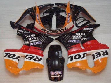 Preisgünstige Honda CBR900RR 893 Motorrad Verkleidung 1996-1997 - Orange Weiss Rot Glanzendes Schwarz Repsol