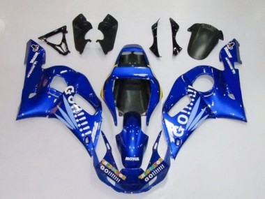 Preisgünstige Yamaha YZF R6 Motorrad Verkleidung 1998-2002 - Blau Weiss Go Motul