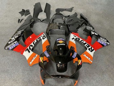 Preisgünstige Honda CBR900RR 929 Motorrad Verkleidung 2000-2001 - Orange Weiss Rot Glanzendes Schwarz Repsol