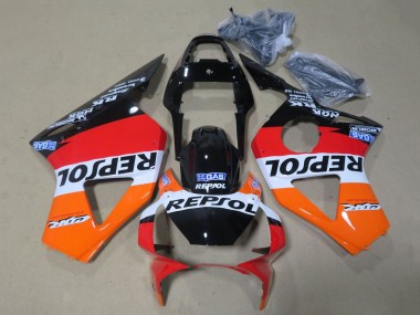 Preisgünstige Honda CBR900RR 954 Motorrad Verkleidung 2002-2003 - Orange Weiss Rot Glanzendes Schwarz Repsol