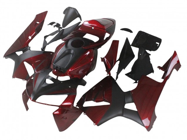 Preisgünstige Honda CBR600RR Motorrad Verkleidung 2005-2006 - Kastanienbraun Rot Matt Schwarz