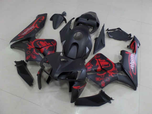 Preisgünstige Honda CBR600RR Motorrad Verkleidung 2005-2006 - Matt Schwarz Matt Rot Gear