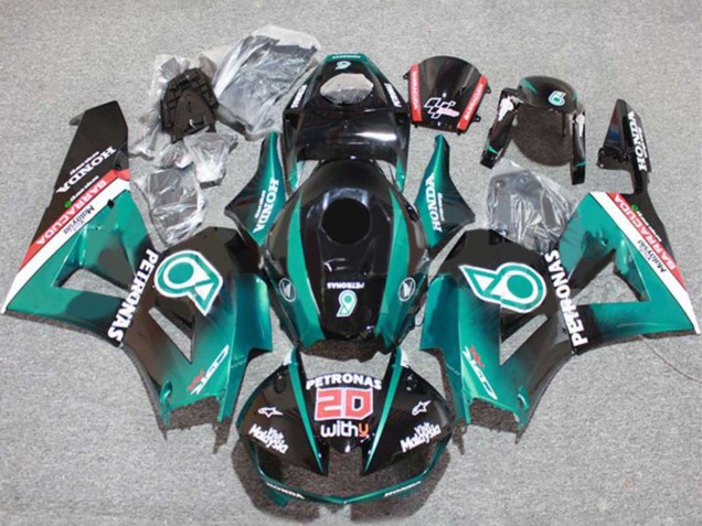Preisgünstige Honda CBR600RR Motorrad Verkleidung 2013-2023 - Blau Grun Blau Glanzendes Schwarz Petronas 20