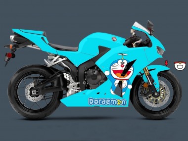 Preisgünstige Honda CBR600RR Motorrad Verkleidung 2013-2023 - Hellblau Doraemon