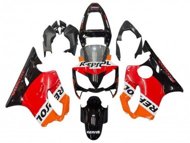 Preisgünstige Honda CBR600 F4i Motorrad Verkleidung 2001-2003 - Orange Weiss Rot Glanzendes Schwarz Repsol