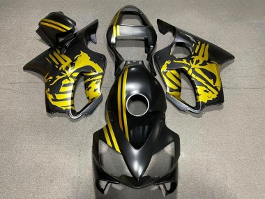 Preisgünstige Honda CBR600 F4i Motorrad Verkleidung 2001-2003 - Gold Matt Schwarz Schadel
