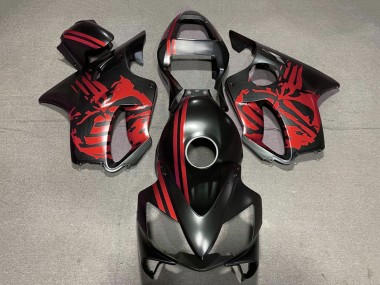 Preisgünstige Honda CBR600 F4i Motorrad Verkleidung 2001-2003 - Rot Matt Schwarz Schadel