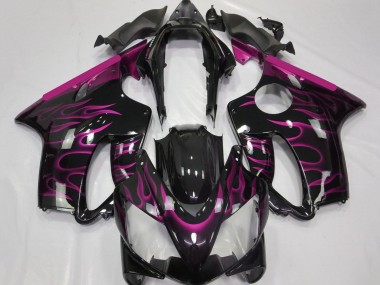 Preisgünstige Honda CBR600 F4i Motorrad Verkleidung 2004-2007 - Glanzendes Schwarz Rosa Flamme