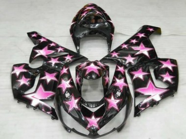 Preisgünstige Kawasaki ZX6R Motorrad Verkleidung 2005-2006 - Schwarz Rosa Stern