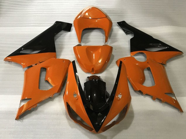 Preisgünstige Kawasaki ZX6R Motorrad Verkleidung 2005-2006 - Orange Schwarz