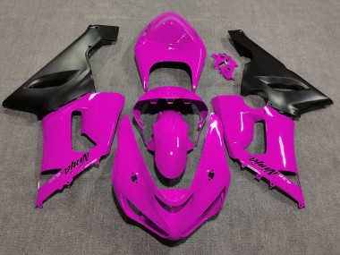 Preisgünstige Kawasaki ZX6R Motorrad Verkleidung 2005-2006 - Rosa Matt Schwarz