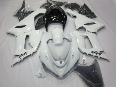 Preisgünstige Kawasaki ZX6R Motorrad Verkleidung 2005-2006 - Weiss Schwarz