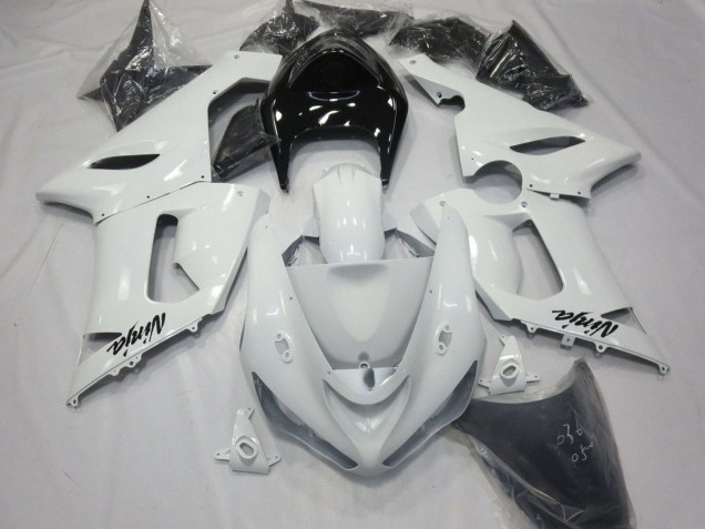 Preisgünstige Kawasaki ZX6R Motorrad Verkleidung 2005-2006 - Weiss Schwarz