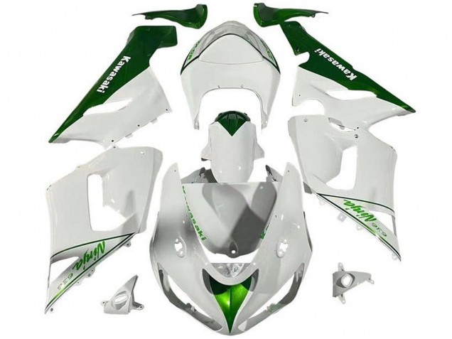 Preisgünstige Kawasaki ZX6R Motorrad Verkleidung 2005-2006 - Weiss Grun