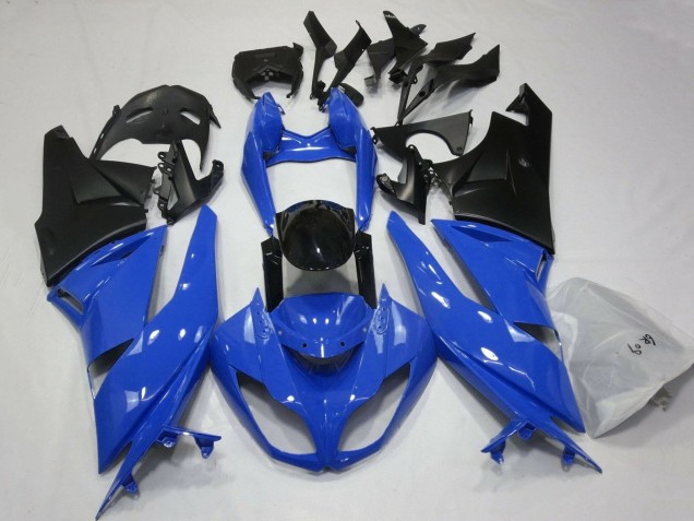 Preisgünstige Kawasaki ZX6R Motorrad Verkleidung 2007-2008 - Blau Schwarz Matt Schwarz