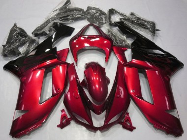 Preisgünstige Kawasaki ZX6R Motorrad Verkleidung 2007-2008 - Bonbon Rot Schwarz