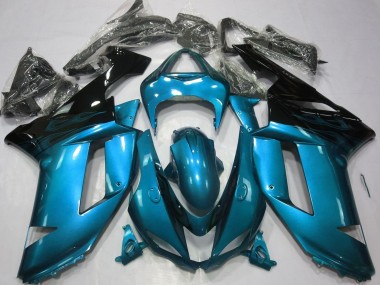 Preisgünstige Kawasaki ZX6R Motorrad Verkleidung 2007-2008 - Hellblau Schwarz