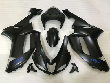 Preisgünstige Kawasaki ZX6R Motorrad Verkleidung 2007-2008 - Matt Schwarz Blau Ninja
