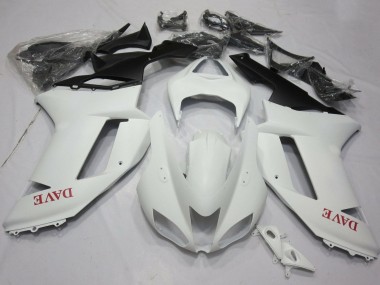 Preisgünstige Kawasaki ZX6R Motorrad Verkleidung 2007-2008 - Matt Weiss Rot