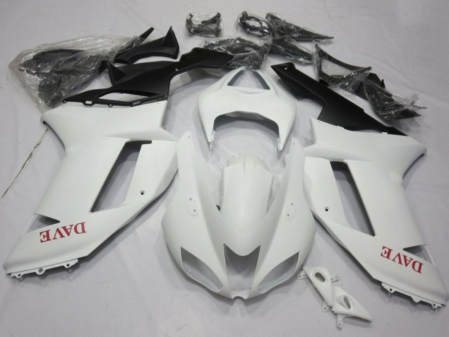 Preisgünstige Kawasaki ZX6R Motorrad Verkleidung 2007-2008 - Matt Weiss Rot