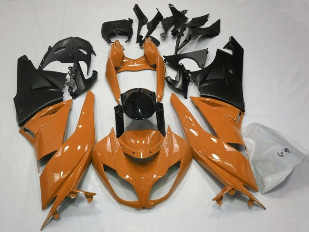 Preisgünstige Kawasaki ZX6R Motorrad Verkleidung 2007-2008 - Orange Schwarz Matt Schwarz