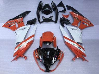 Preisgünstige Kawasaki ZX6R Motorrad Verkleidung 2007-2008 - Orange Weiss Schwarz