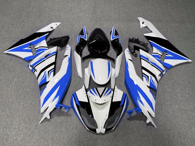 Preisgünstige Kawasaki ZX6R Motorrad Verkleidung 2007-2008 - Weiss Blau Schwarz