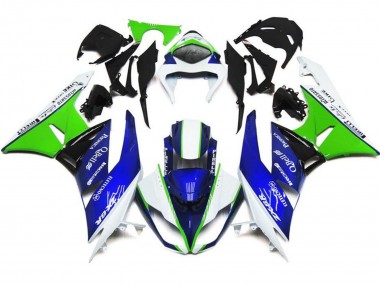 Preisgünstige Kawasaki ZX6R Motorrad Verkleidung 2007-2008 - Weiss Blau Grun Schwarz