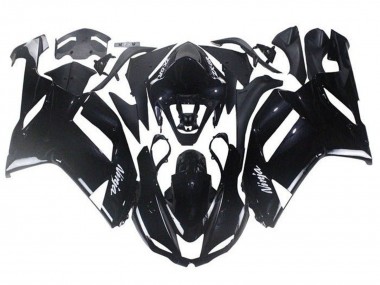 Preisgünstige Kawasaki ZX6R Abs Motorrad Verkleidungen 2007-2008 - Glanzendes Schwarz