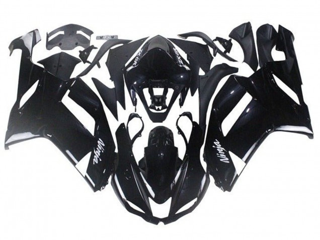 Preisgünstige Kawasaki ZX6R Abs Motorrad Verkleidungen 2007-2008 - Glanzendes Schwarz