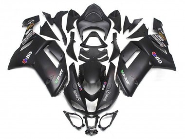 Preisgünstige Kawasaki ZX6R Motorrad Verkleidung 2007-2008 - Matt Schwarz Elf