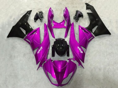 Preisgünstige Kawasaki ZX6R Motorrad Verkleidung 2009-2012 - Lila Glanzendes Schwarz
