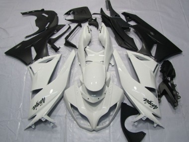 Preisgünstige Kawasaki ZX6R Motorrad Verkleidung 2009-2012 - Weiss Matt Schwarz