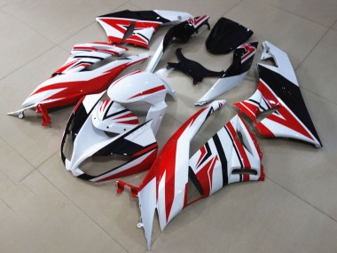 Preisgünstige Kawasaki ZX6R Motorrad Verkleidung 2009-2012 - Weiss Rot Schwarz