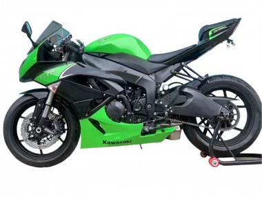 Preisgünstige Kawasaki ZX6R Motorrad Verkleidung 2009-2012 - Grun Matt Schwarz