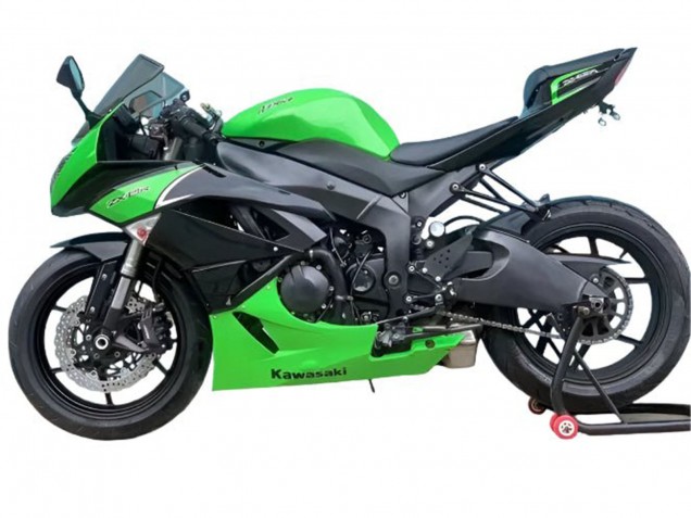 Preisgünstige Kawasaki ZX6R Motorrad Verkleidung 2009-2012 - Grun Matt Schwarz