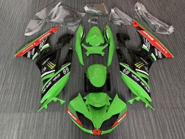 Preisgünstige Kawasaki ZX6R Motorrad Verkleidung 2009-2012 - Grun Glanzendes Schwarz Rot Gelb Monster Motocard