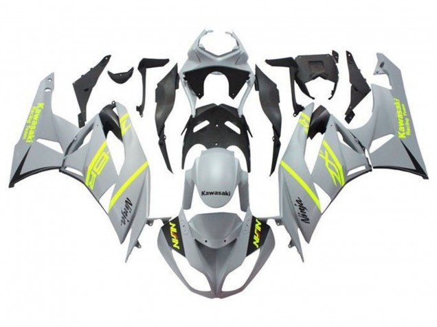 Preisgünstige Kawasaki ZX6R Motorrad Verkleidung 2009-2012 - Grau Gelb Schwarz