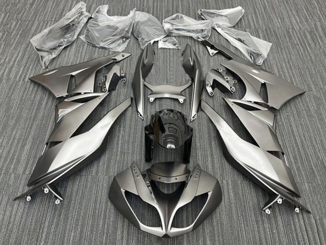 Preisgünstige Kawasaki ZX6R Motorrad Verkleidung 2009-2012 - Matt Silber Schwarz
