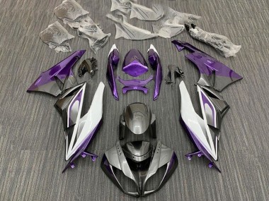 Preisgünstige Kawasaki ZX6R Motorrad Verkleidung 2009-2012 - Lila Weiss Silber Schwarz
