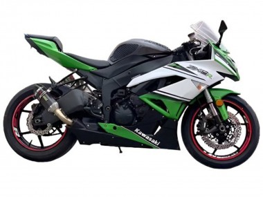 Preisgünstige Kawasaki ZX6R Motorrad Verkleidung 2009-2012 - Weiss Grun Schwarz