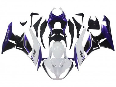 Preisgünstige Kawasaki ZX6R Motorrad Verkleidung 2009-2012 - Lila Weiss Schwarz