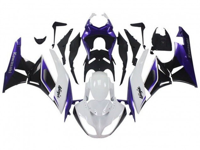 Preisgünstige Kawasaki ZX6R Motorrad Verkleidung 2009-2012 - Lila Weiss Schwarz