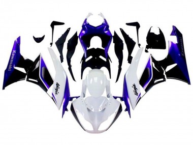 Preisgünstige Kawasaki ZX6R Motorrad Verkleidung 2009-2012 - Blau Weiss Schwarz