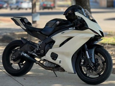 Preisgünstige Kawasaki ZX6R Motorrad Verkleidung 2013-2018 - Creme Weiss Matt Schwarz