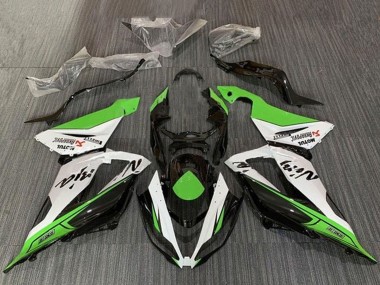 Preisgünstige Kawasaki ZX6R Motorrad Verkleidung 2013-2018 - Grun Weiss Schwarz