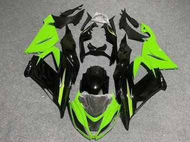 Preisgünstige Kawasaki ZX6R Motorrad Verkleidung 2013-2018 - Hellgrun Glanzendes Schwarz